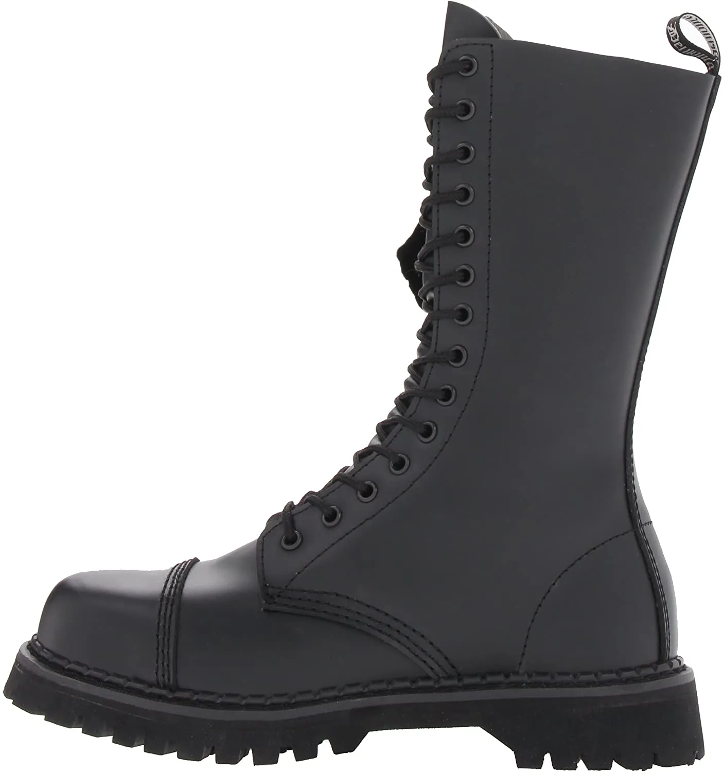 Rocky-14 Black Leather 14 Eyelet Combat Boot