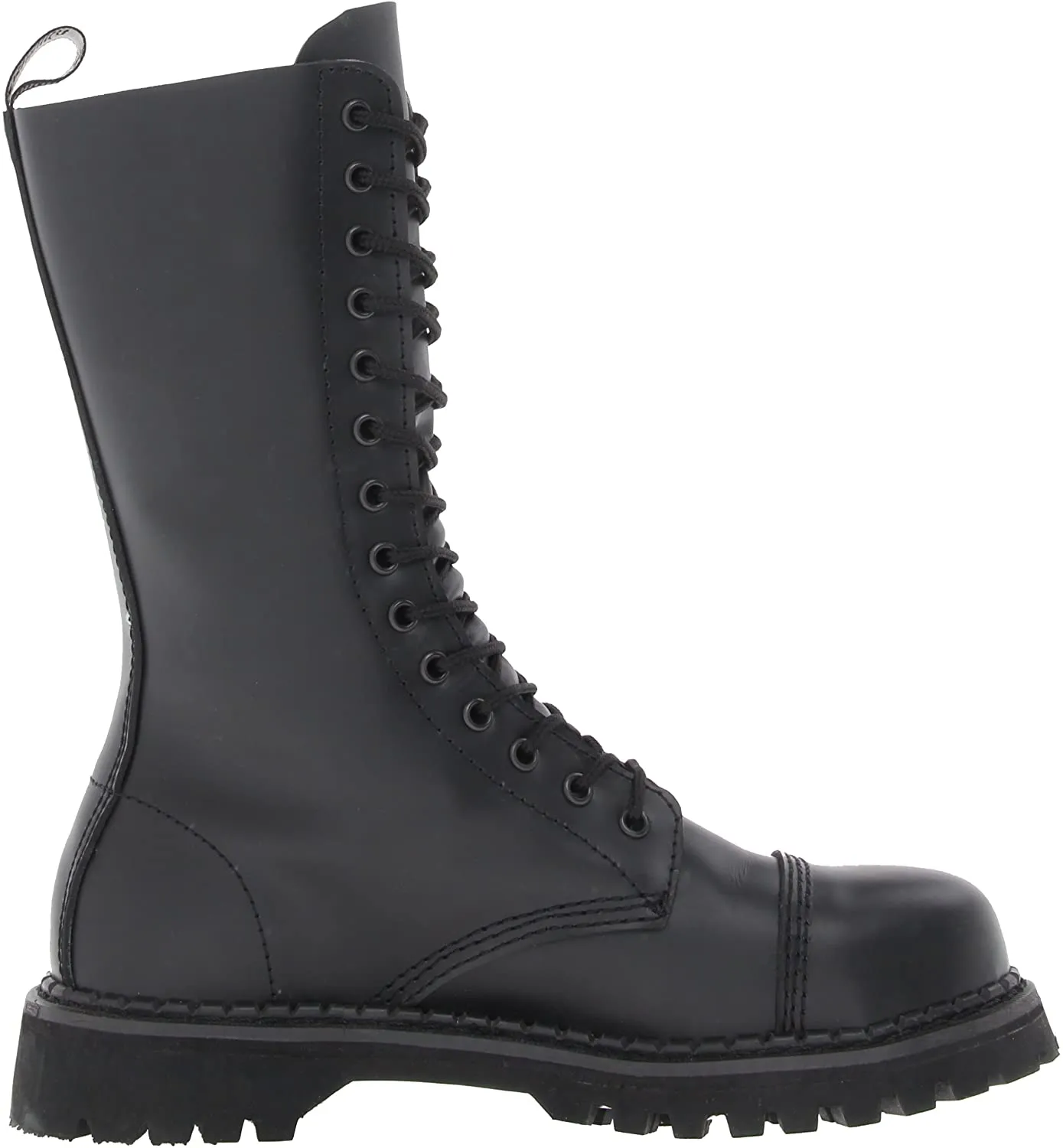 Rocky-14 Black Leather 14 Eyelet Combat Boot