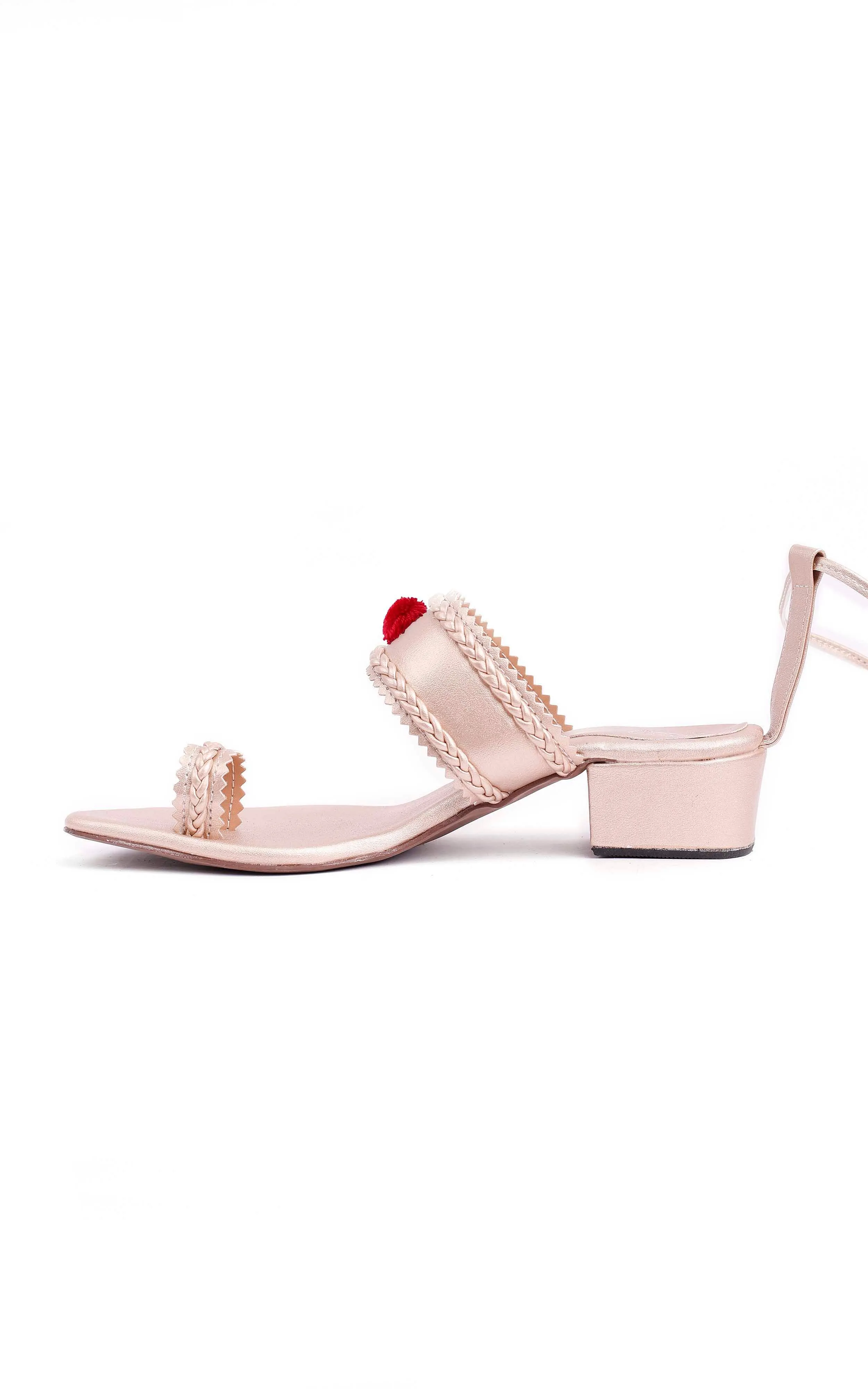 Savannah Cream Gold Cruelty Free Leather Heels Sandals