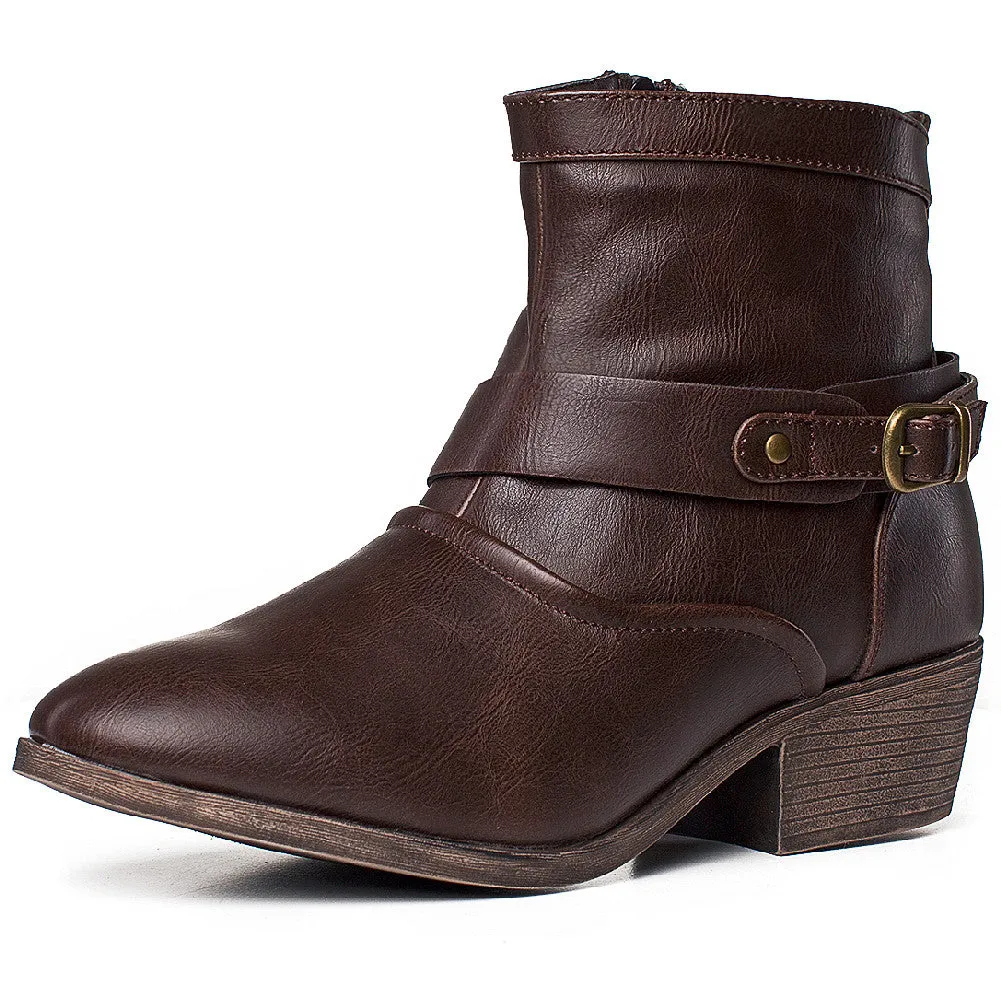 SheSole Womens Western Ankle Boots With Buckles