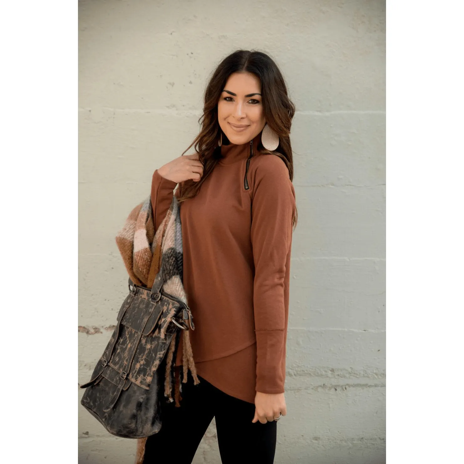 Side Zip Wrap Pullover