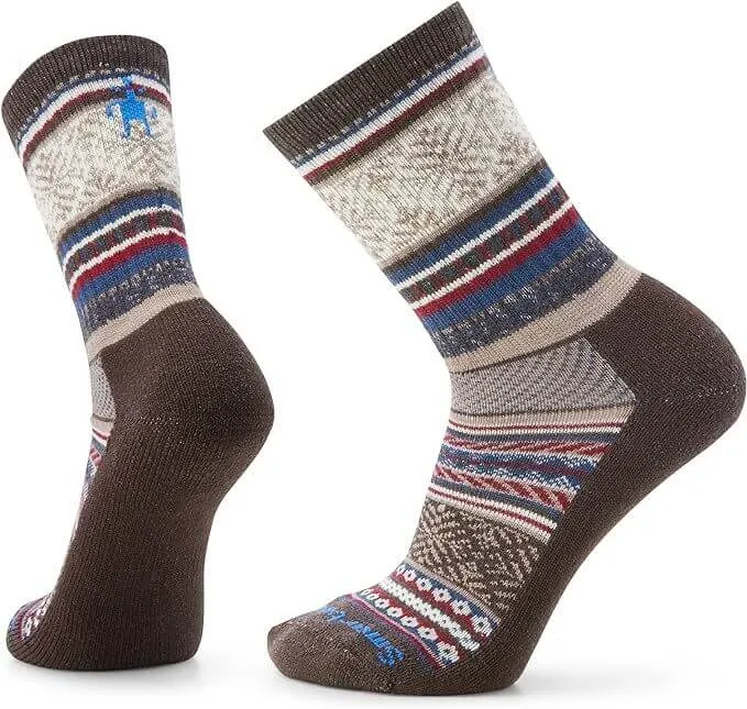 Smart Wool Fair Isle Crew Socks - Chestnut - Medium