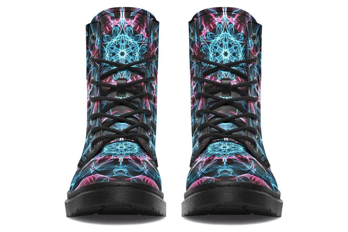 Smokey Blue Mandala Combat Boots