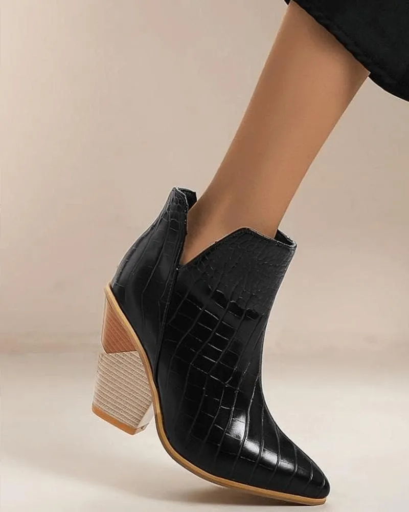 Somple Pointed Toe Slip On Boots