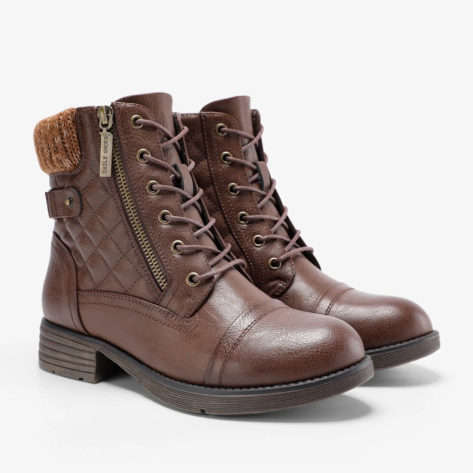 STQ Women's Combat Ankle Boots