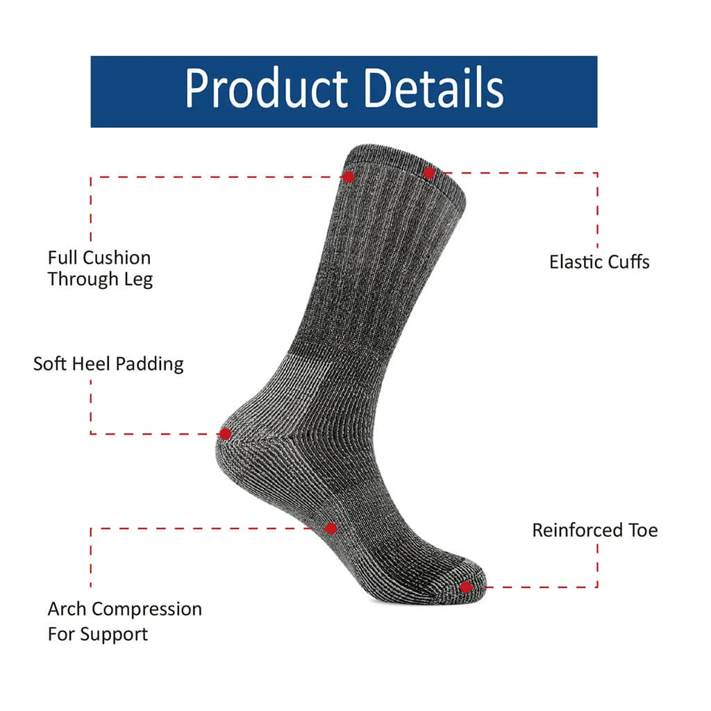 Super Merino Wool Socks Thermal Fully Cushioned