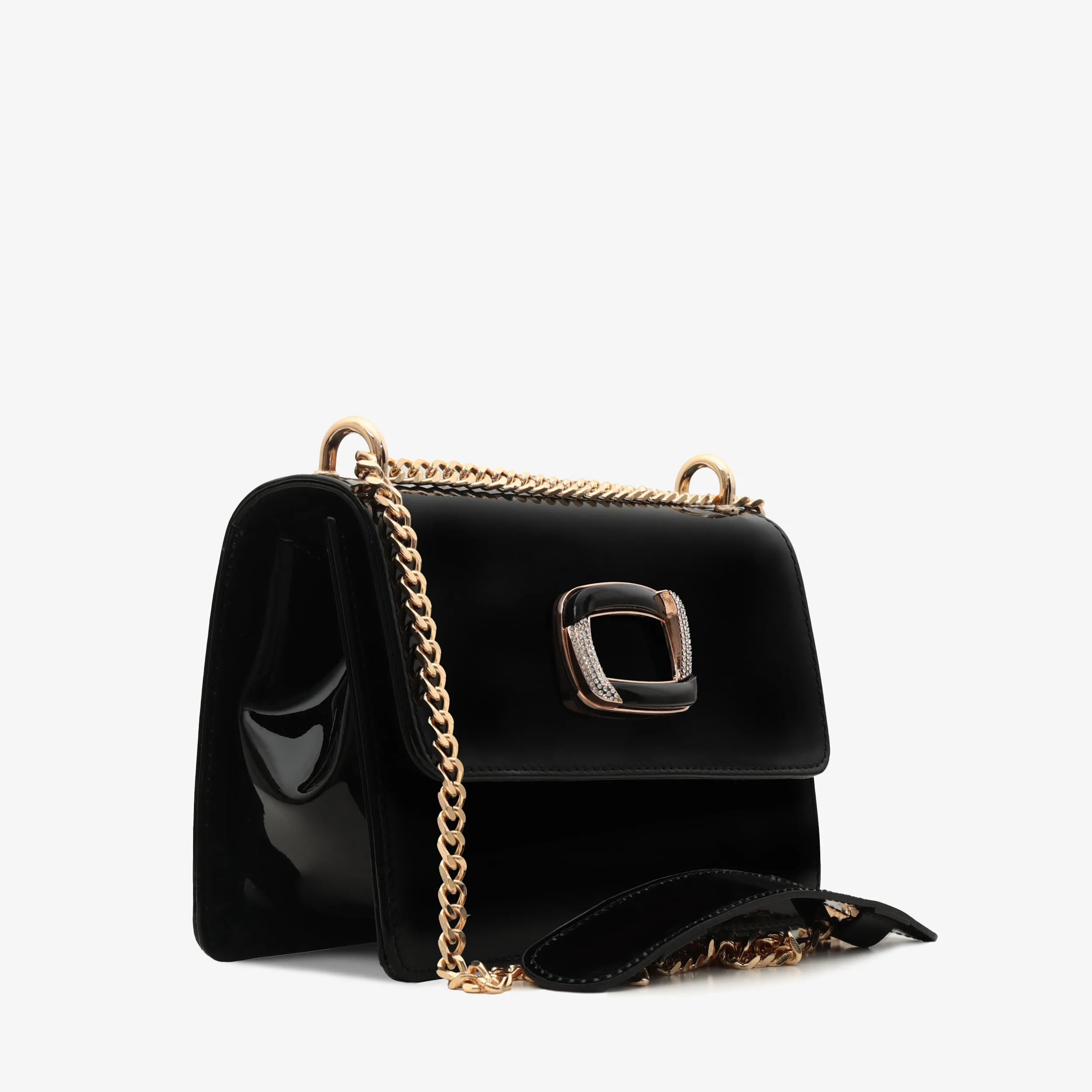 The Ferrara Black Patent Leather Handbag