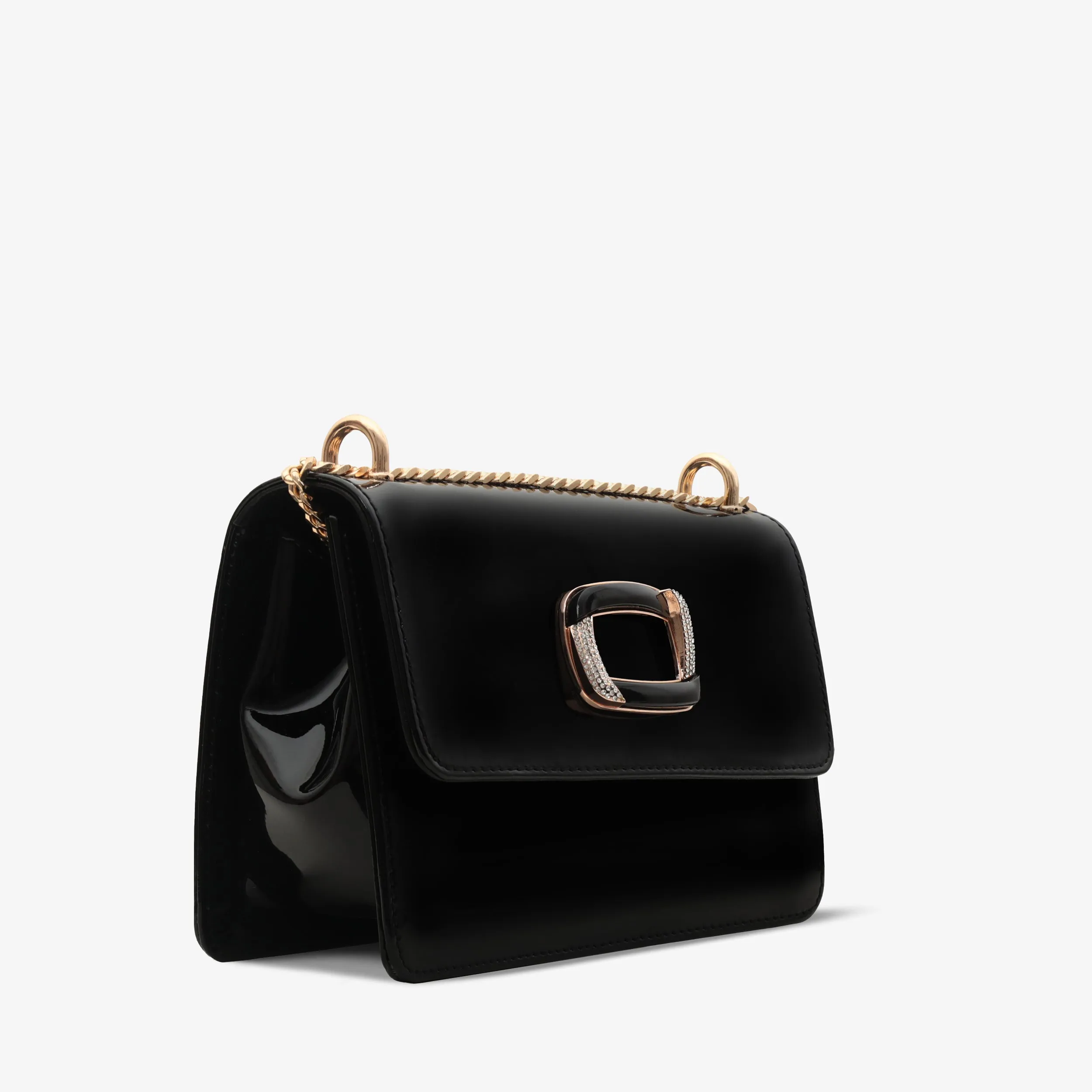 The Ferrara Black Patent Leather Handbag