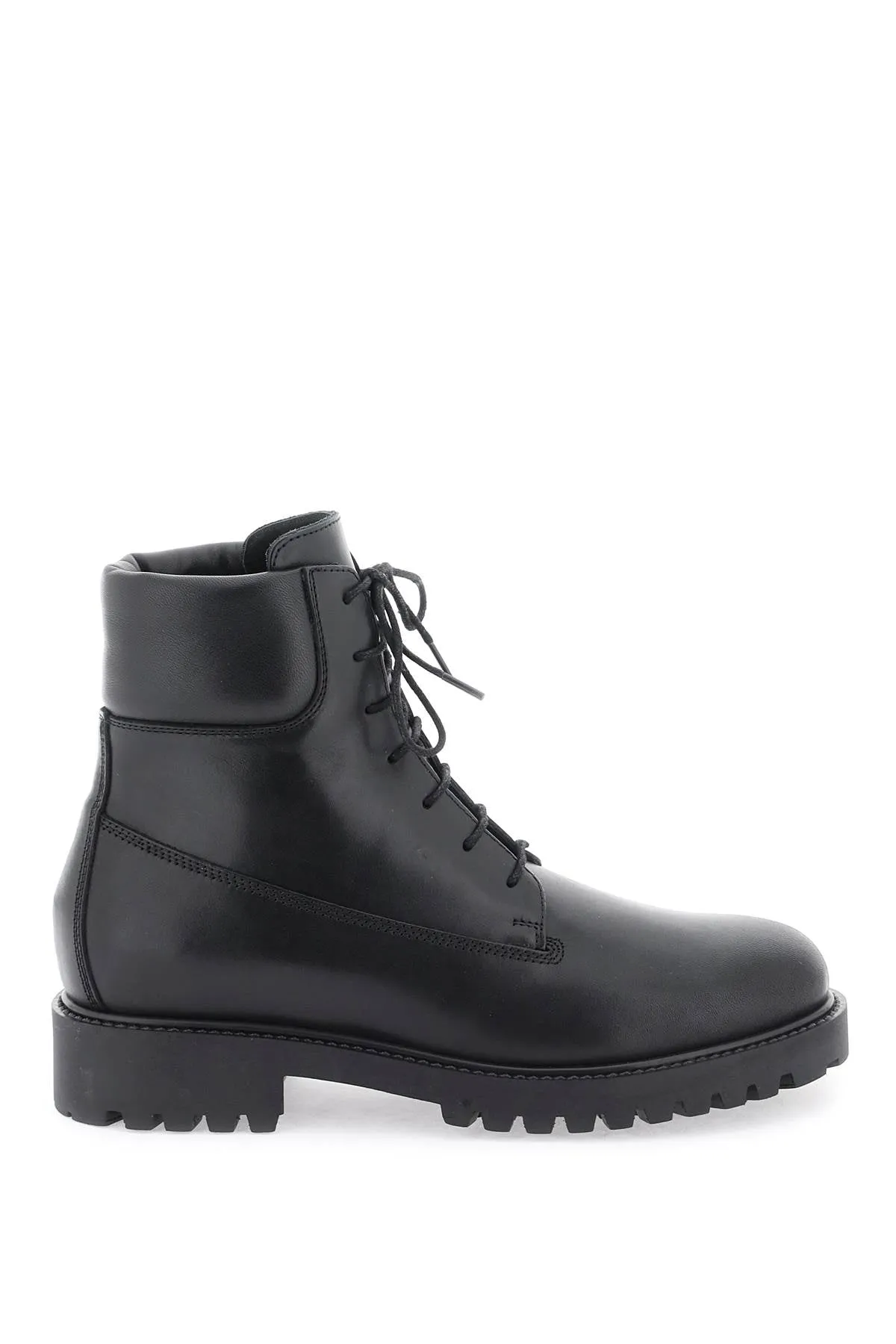 Toteme Husky Ankle Boots In Black Leather