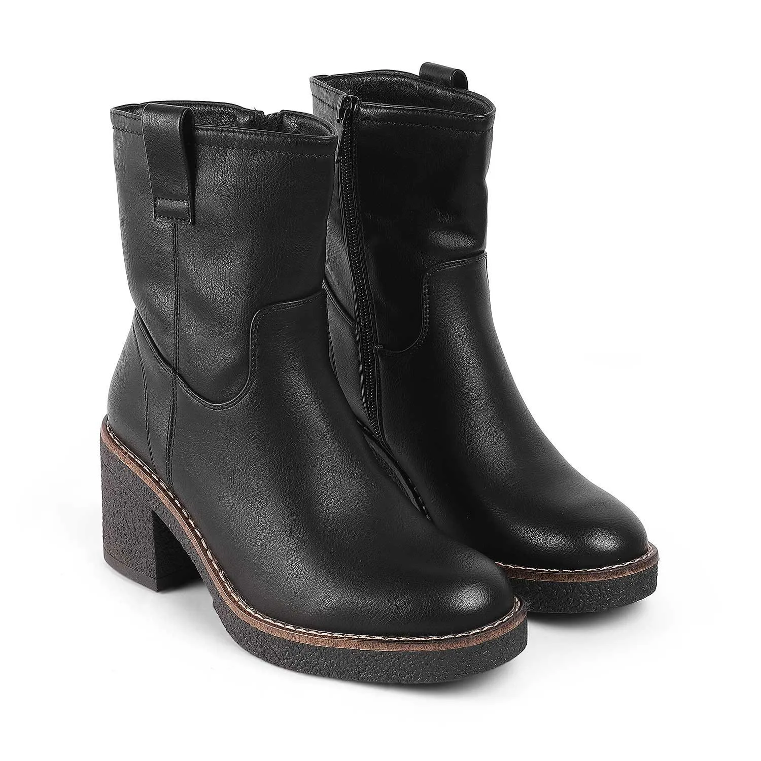 Tresmode Gallen Black Women's Ankle-length Boots