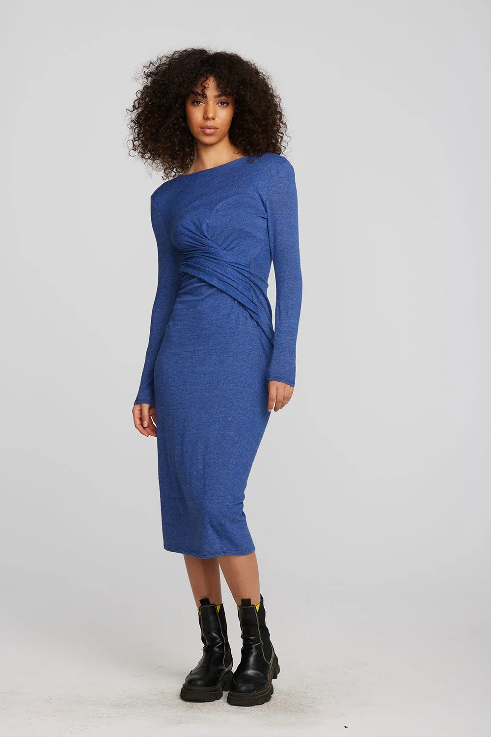 Triblend Corset Wrap Midi Dress