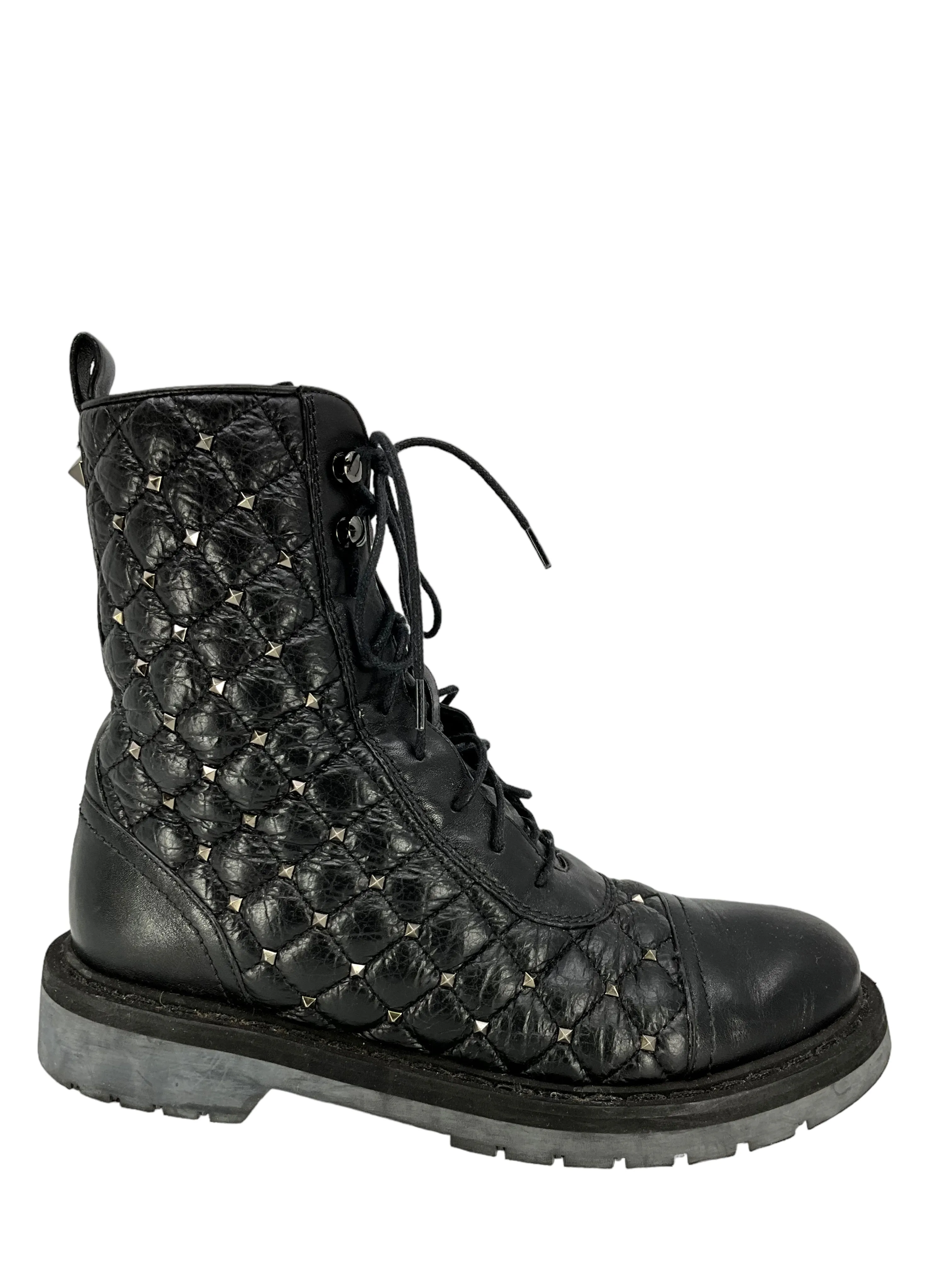 VALENTINO Studded Accent Combat Boots Size 6