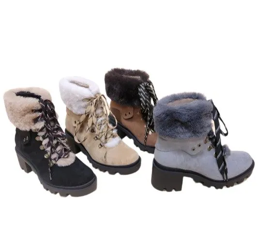 Vini-Fur Combat Boots Womens