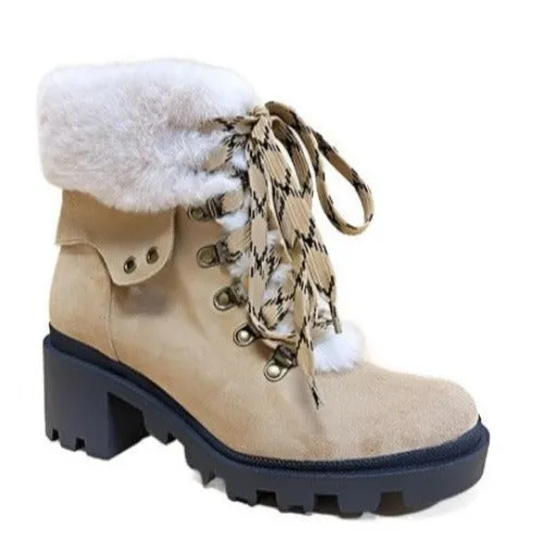 Vini-Fur Combat Boots Womens