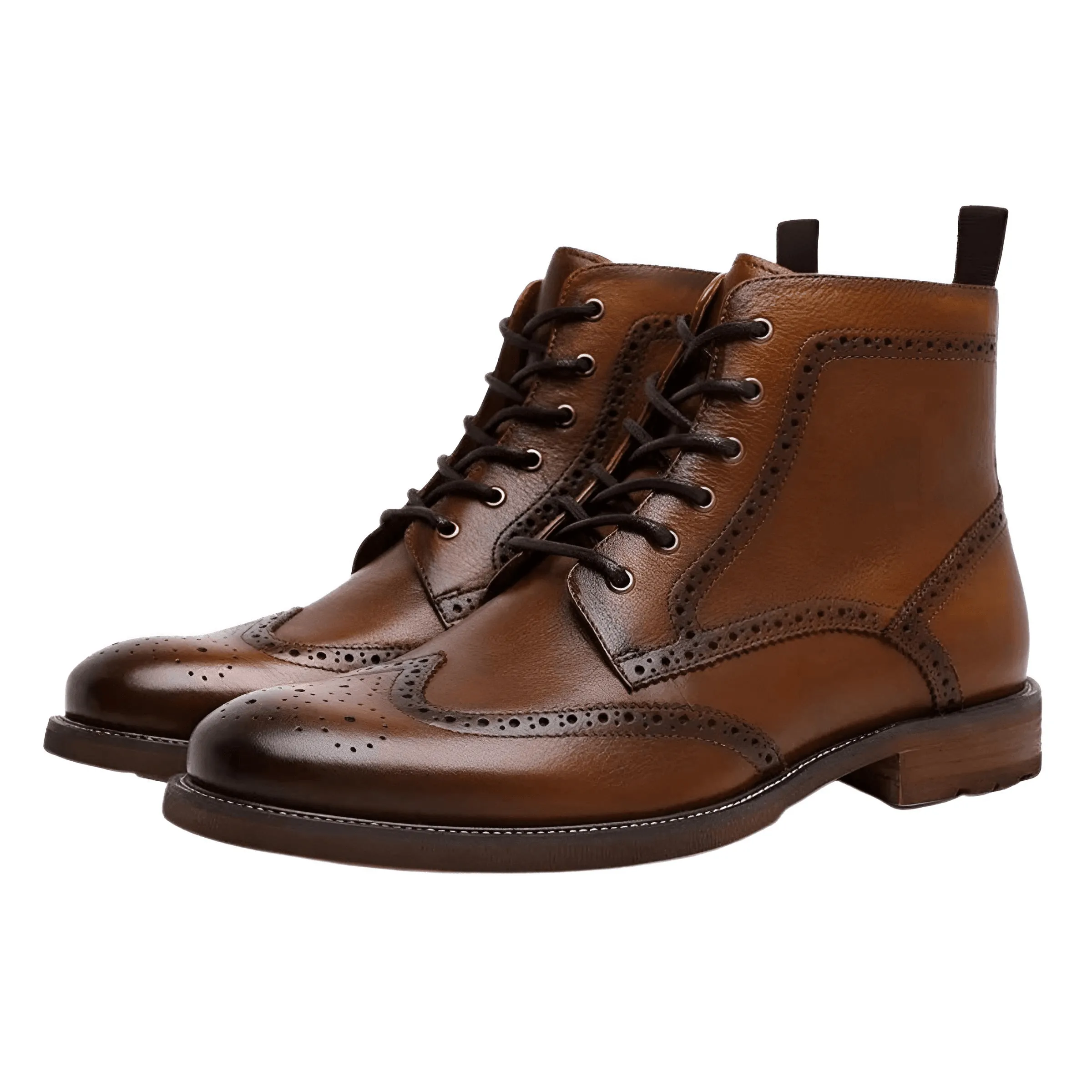 Vintage Brogue Genuine Leather Ankle Boots For Men