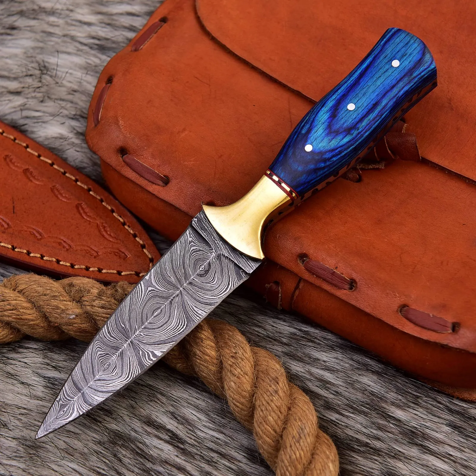 Vintage Design British Army WW2 Fixed Blade Knife with Leather Sheath Collectible Knives