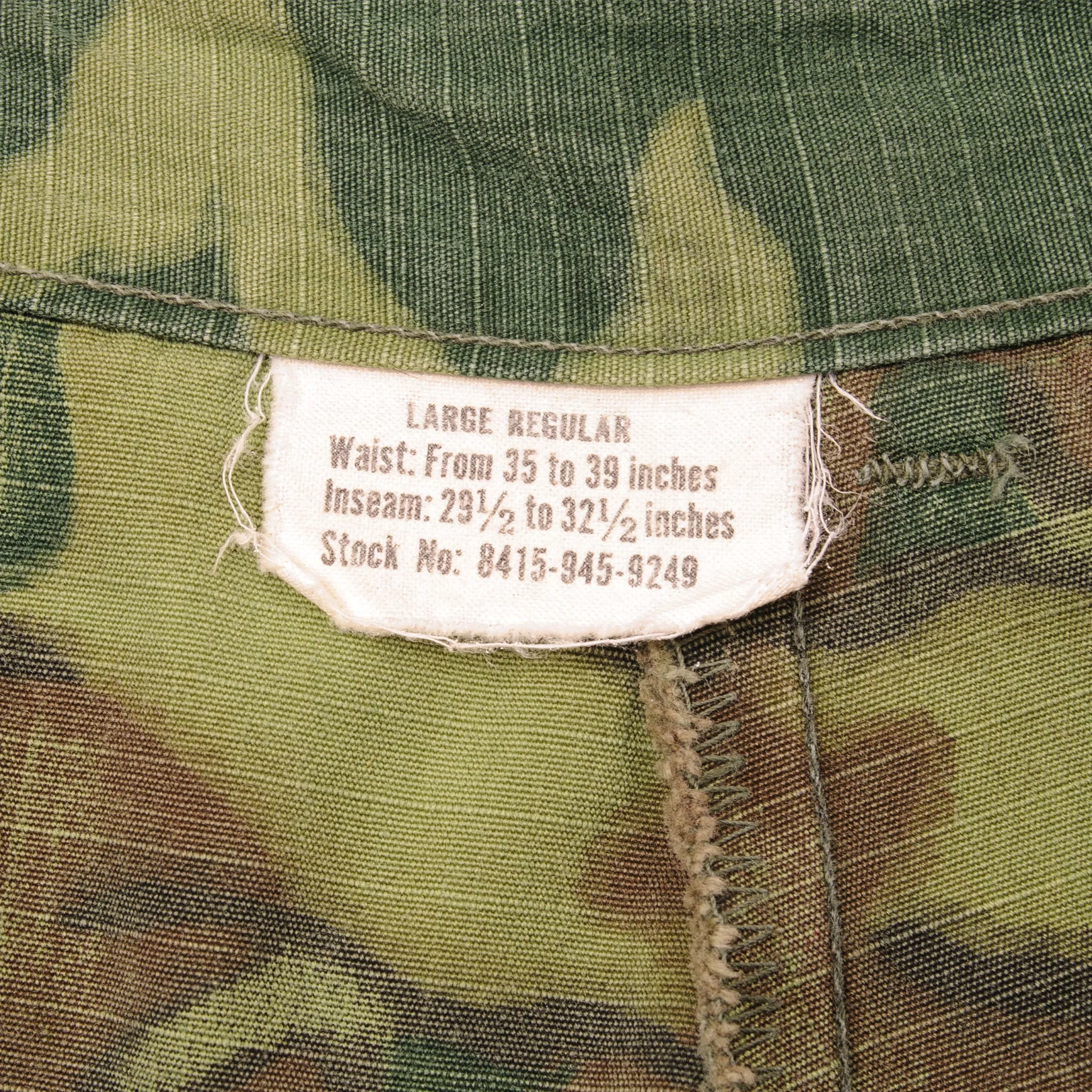 VINTAGE US ARMY TROPICAL COMBAT TROUSERS 6TH PATTERN ERDL RIP STOP PANTS 1968 SIZE LARGE REG W36 L31