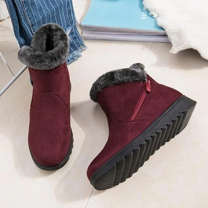 Women's Ankle Winter Snow Boots Warm Fur Shoes