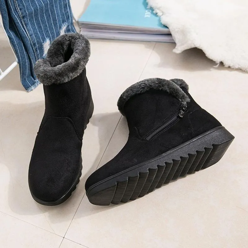 Women's Ankle Winter Snow Boots Warm Fur Shoes