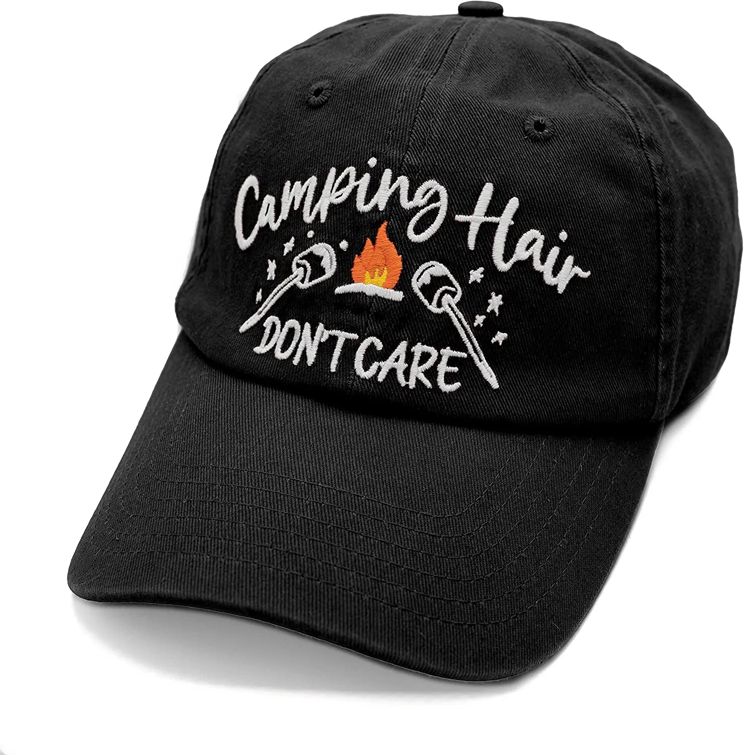 Women’s Baseball Caps Embroidered Distressed Adjustable Boat Lake Camping Hair Don’t Care Hat Gift