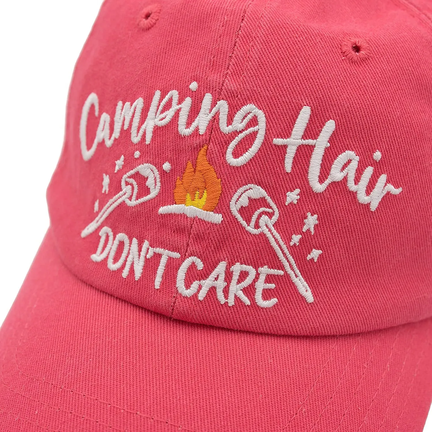 Women’s Baseball Caps Embroidered Distressed Adjustable Boat Lake Camping Hair Don’t Care Hat Gift