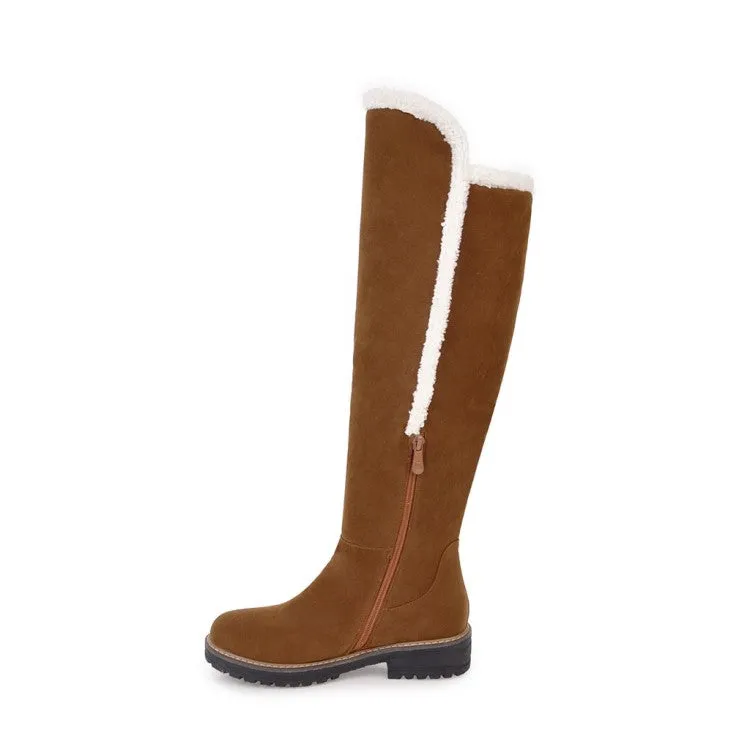 Womens' Low Heels Knee High Snow Boots