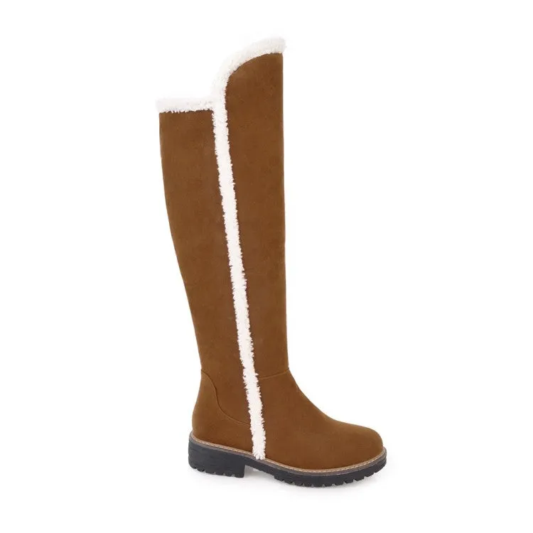 Womens' Low Heels Knee High Snow Boots