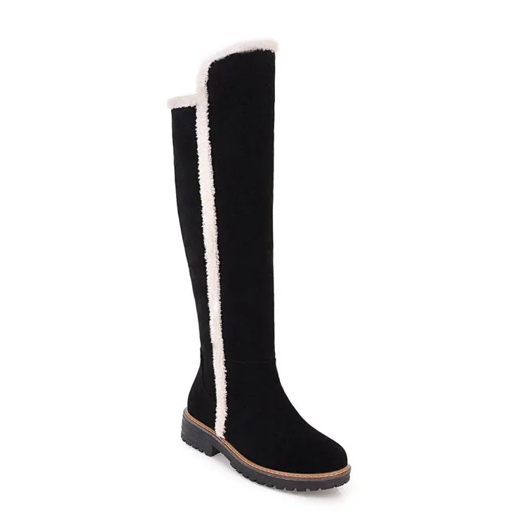 Womens' Low Heels Knee High Snow Boots