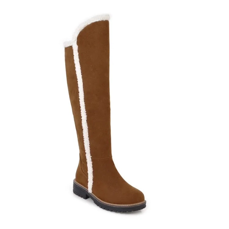 Womens' Low Heels Knee High Snow Boots