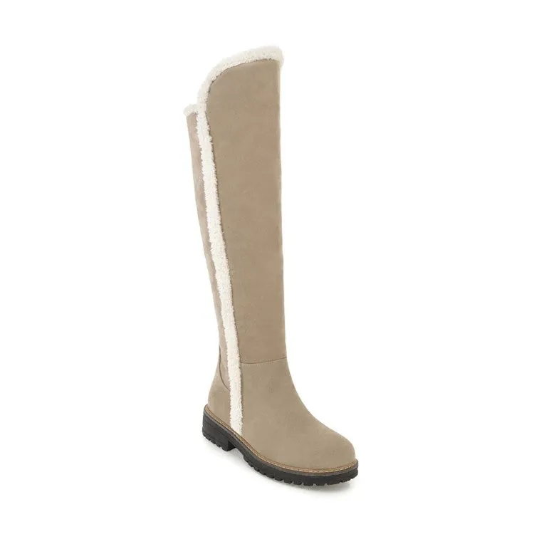 Womens' Low Heels Knee High Snow Boots