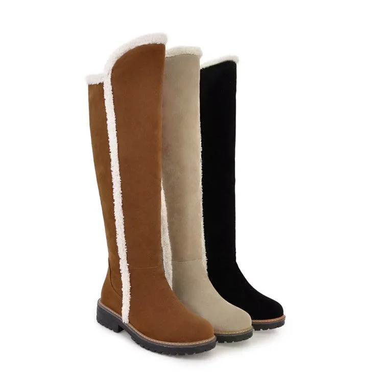 Womens' Low Heels Knee High Snow Boots