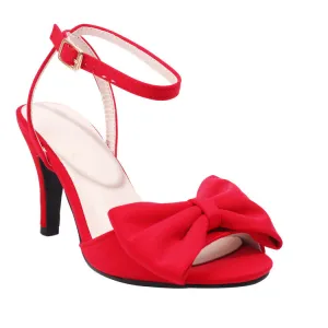 Women's Peep Toe Bow Tie Ankle Strap Stiletto Heel Sandals