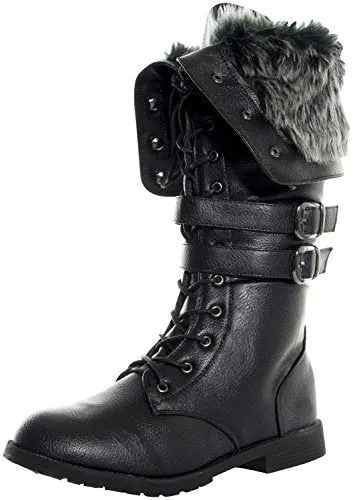 Women's Shanghai Military Combat Lace Up Winter Boots