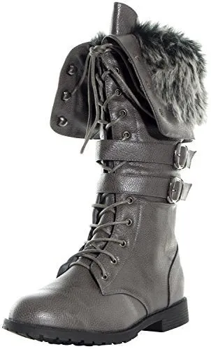 Women's Shanghai Military Combat Lace Up Winter Boots