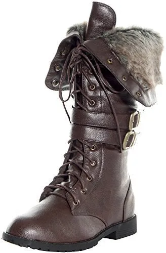 Women's Shanghai Military Combat Lace Up Winter Boots