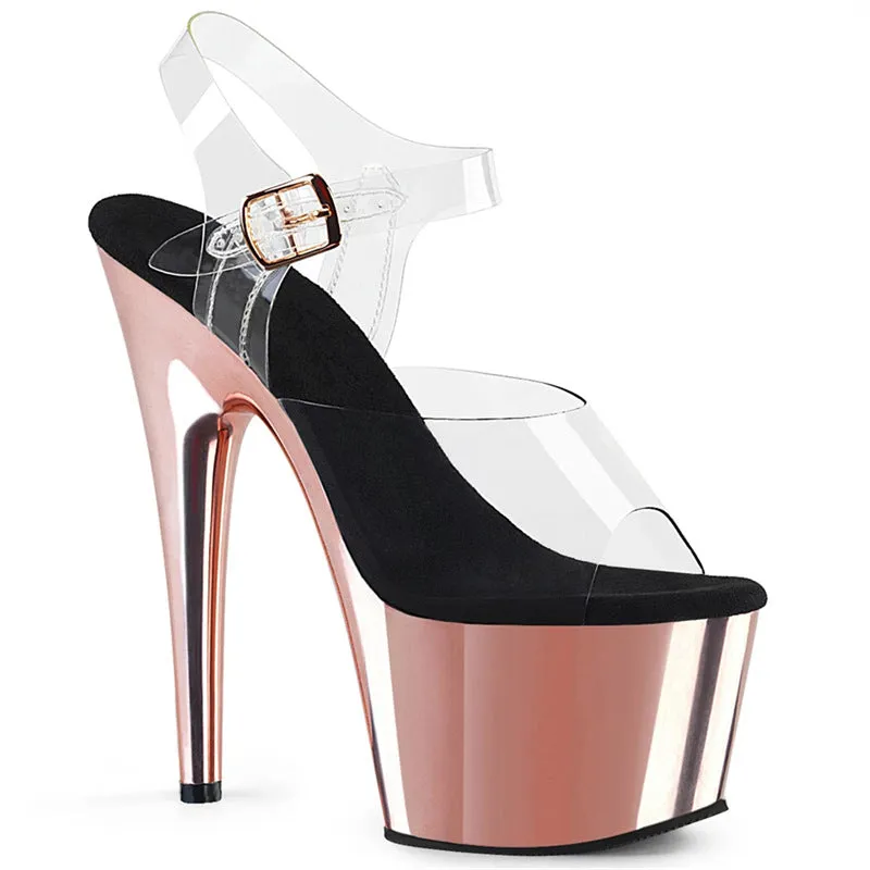 women's Transparent Strappy Platform Sandals