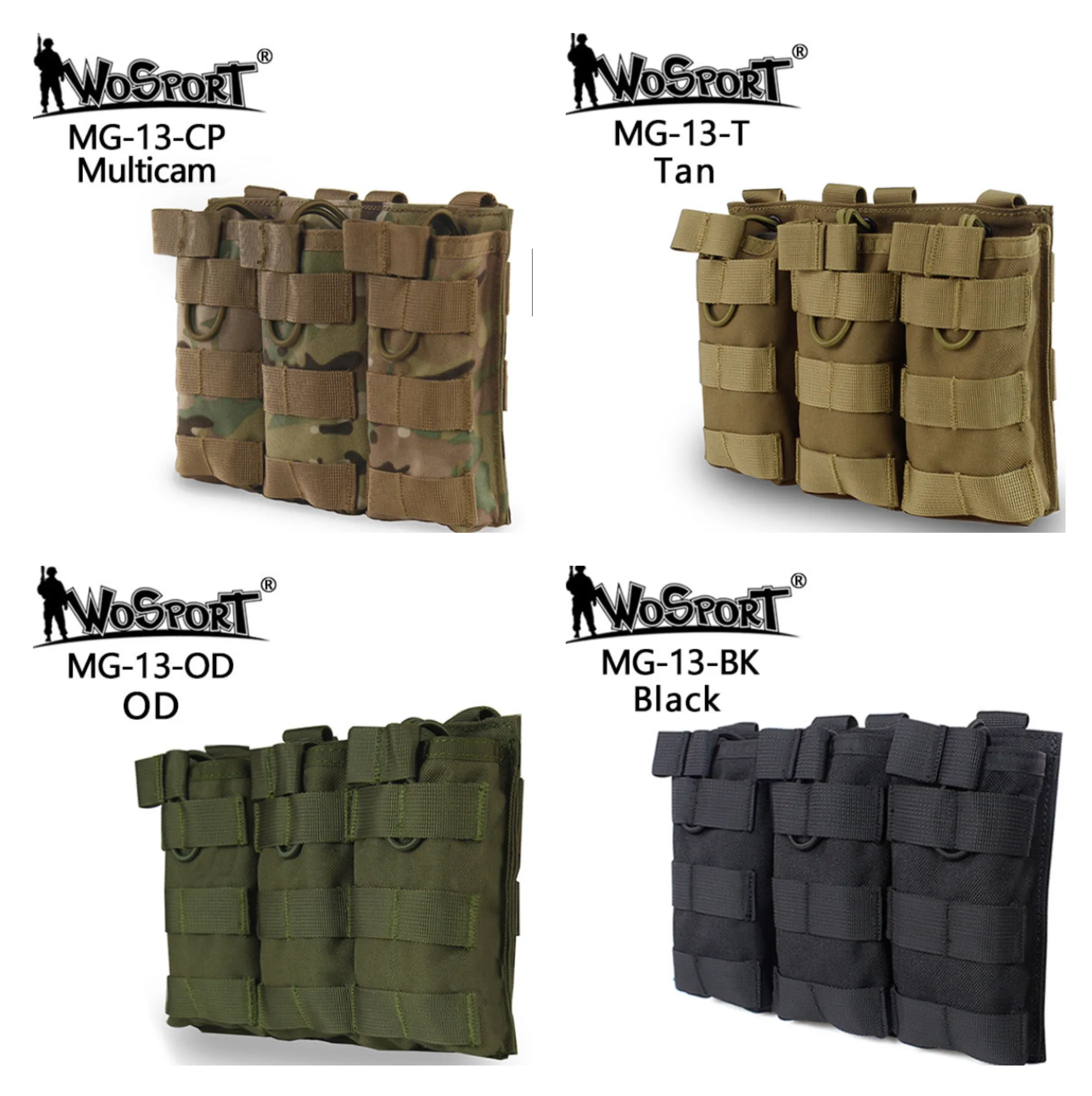 Wosport 5.56mm Triple Magazine Pouch