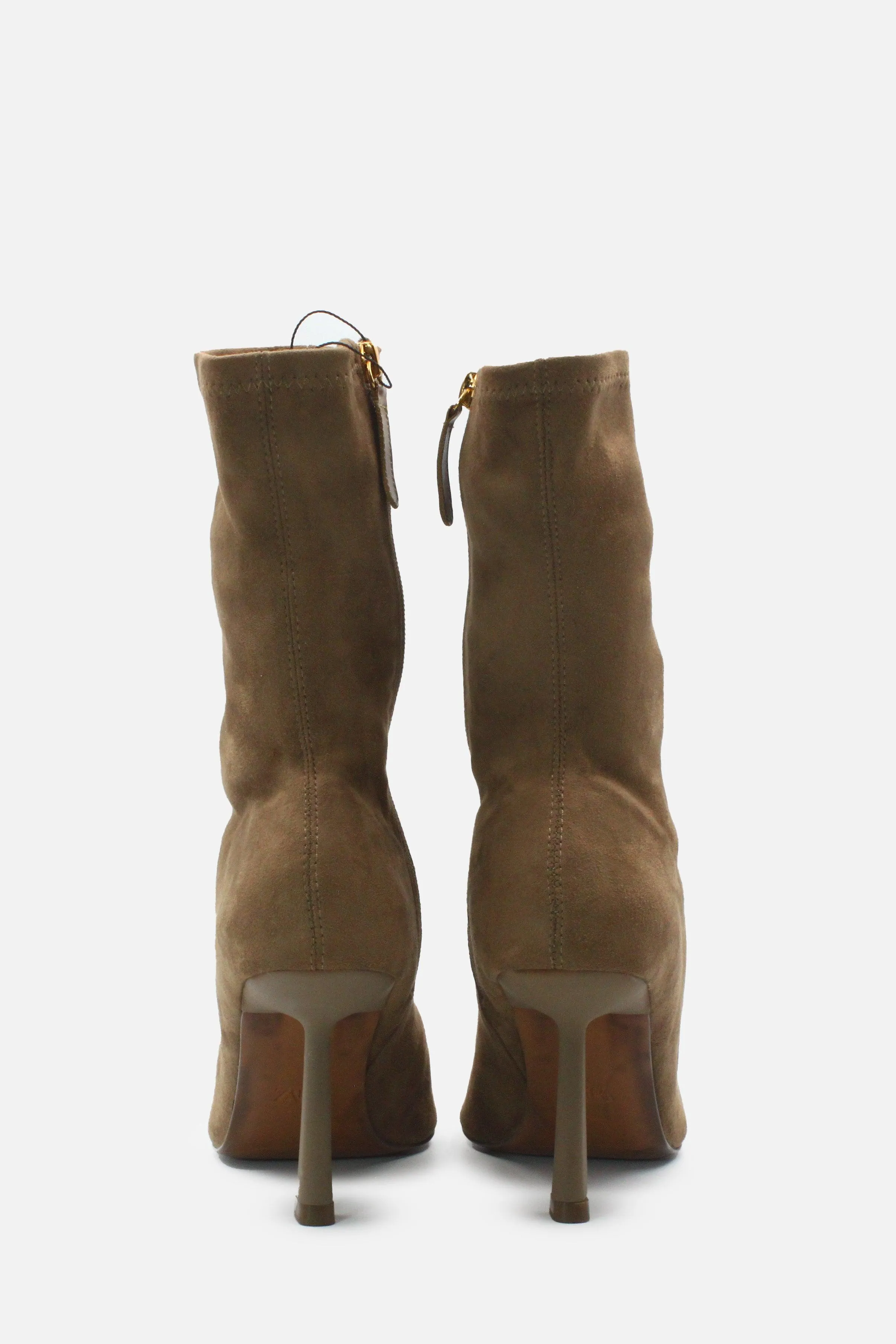 Zara Zipper Stilettos Heels Ankle Boots | Suede