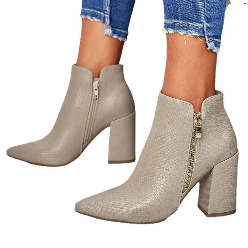 Zipper Ankle Boots