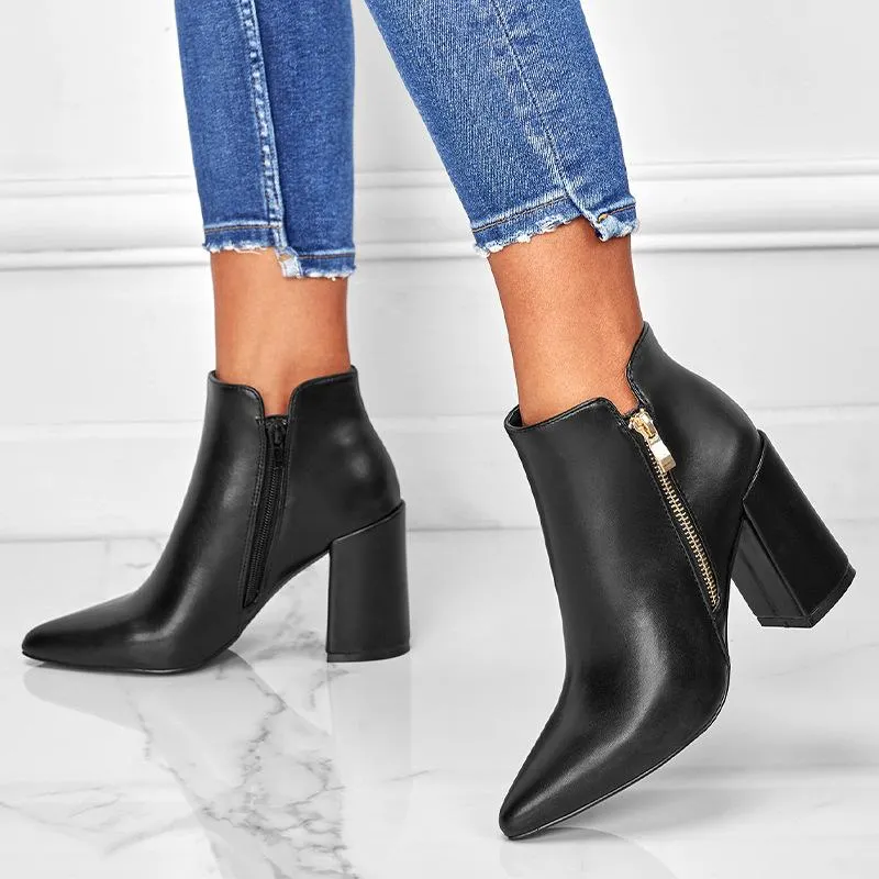 Zipper Ankle Boots