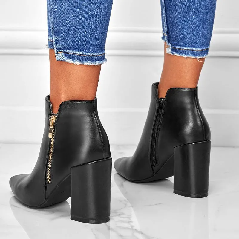 Zipper Ankle Boots